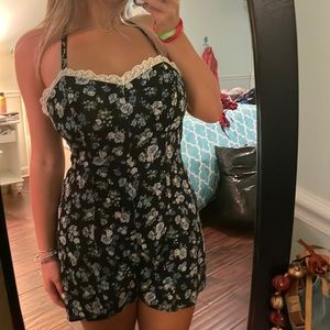 Forever 21 blue flower romper